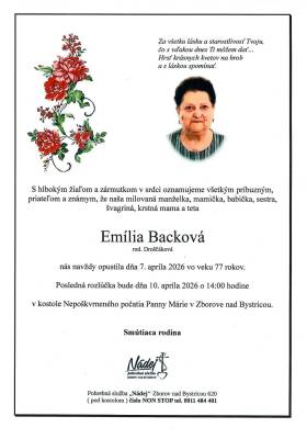Parte - Emília Backová