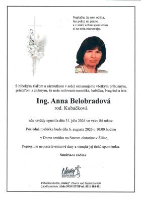 Parte - Ing. Anna Belobradová