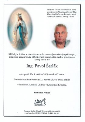 Parte - Ing. Pavol Šarlák