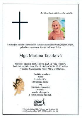 Parte - Mgr. Martina Tatarková