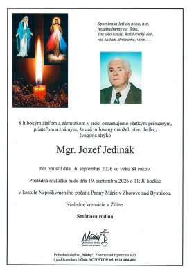 Parte - Mgr. Jozef Jedinák