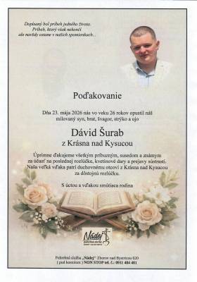 Poďakovanie - Dávid Šurab