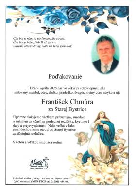 Poďakovanie - František Chmúra