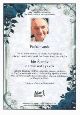 Poďakovanie - Ján Šustek