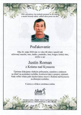 Poďakovanie - Justín Roman