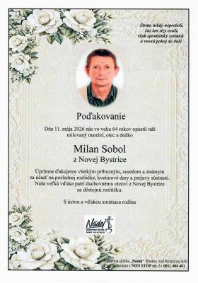 Poďakovanie - Milan Sobol
