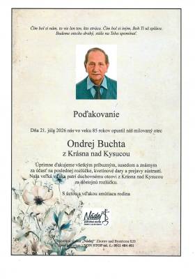 Poďakovanie - Ondrej Buchta