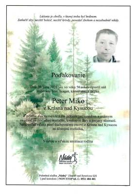 Poďakovanie - Peter Miko