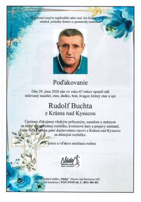 Poďakovanie - Rudolf Buchta